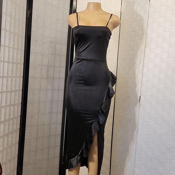 BRAND NEW LIZ&SARA HIGH LOW RUFFLE HEM SATIN DRESS - Picture 12 of 14